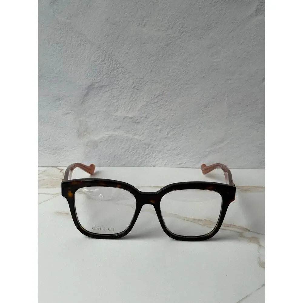 NEW Gucci GG0958O Brown Pink Square Eyeglass Frames